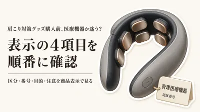 管理医療機器のネックマッサージャーとは？雑貨との違い・効能表示・注意点